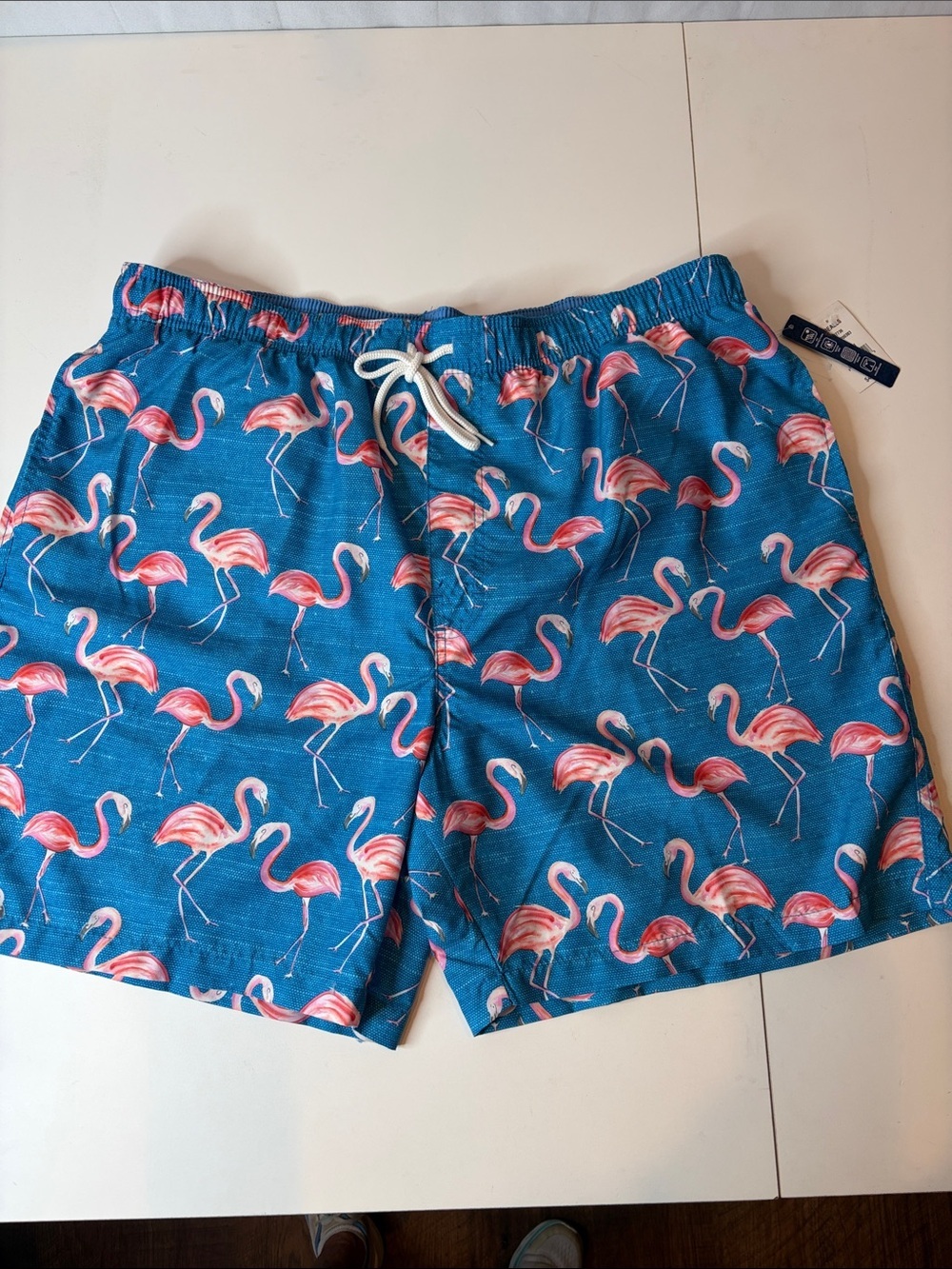Newport Blue Flamingo Swim Trunks Men’s 2XL Blue Pink Tropical Swim Shorts NWT